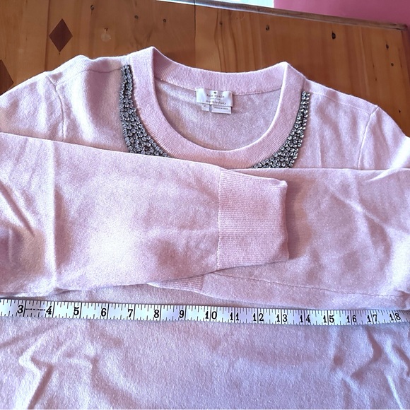 🩷NWOT Kate Spade Baby Pink Cashmere Blend 3/4 Sleeve Sweater, size XL - Picture 4 of 7